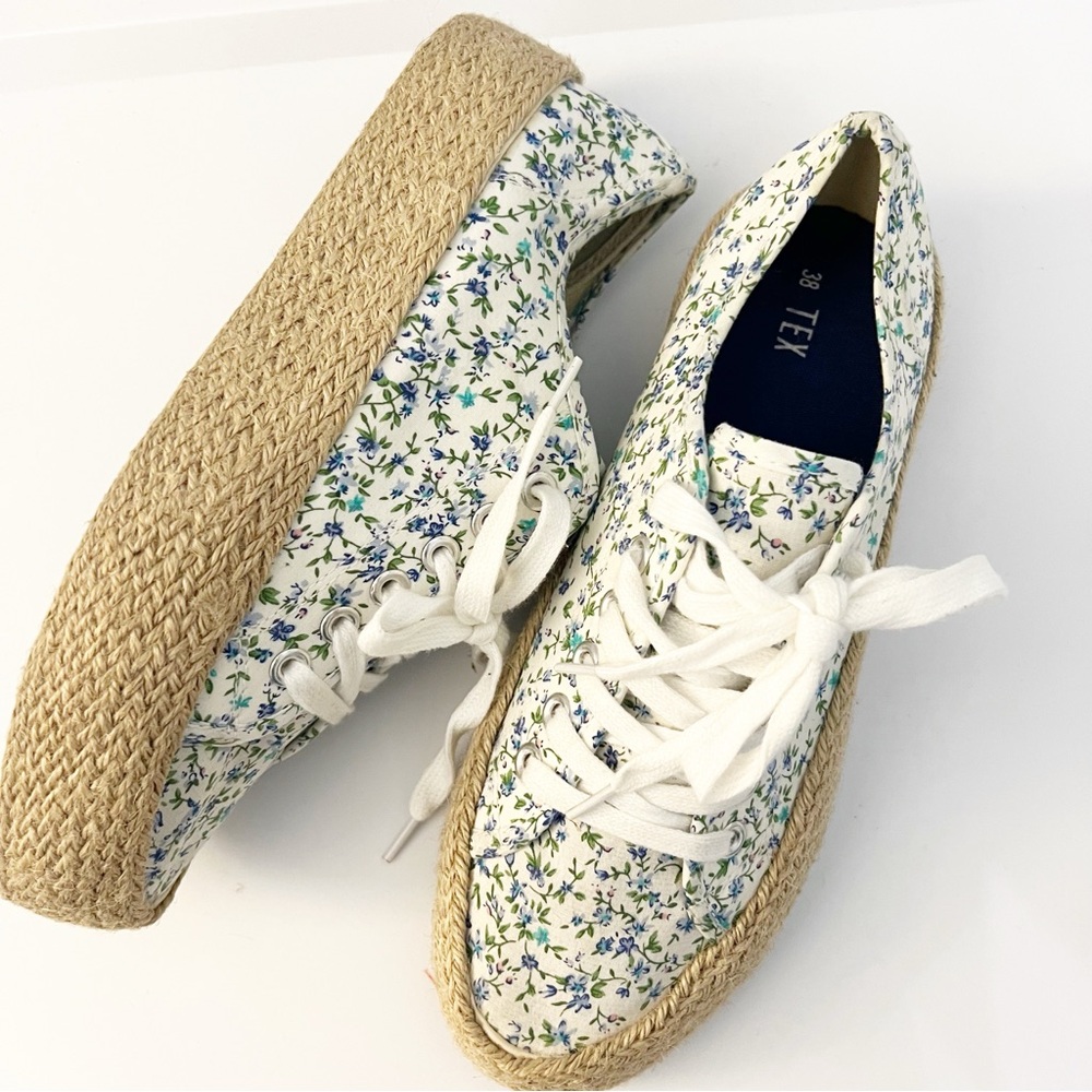 🤍TEX | Floral Espadrille Sneakers